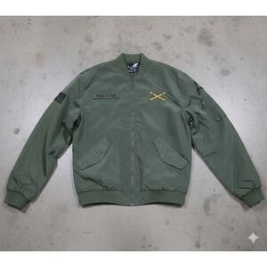 Army Performance Proud To Serve Bomber Flight Jacket Sz L Y2K Military Artillery